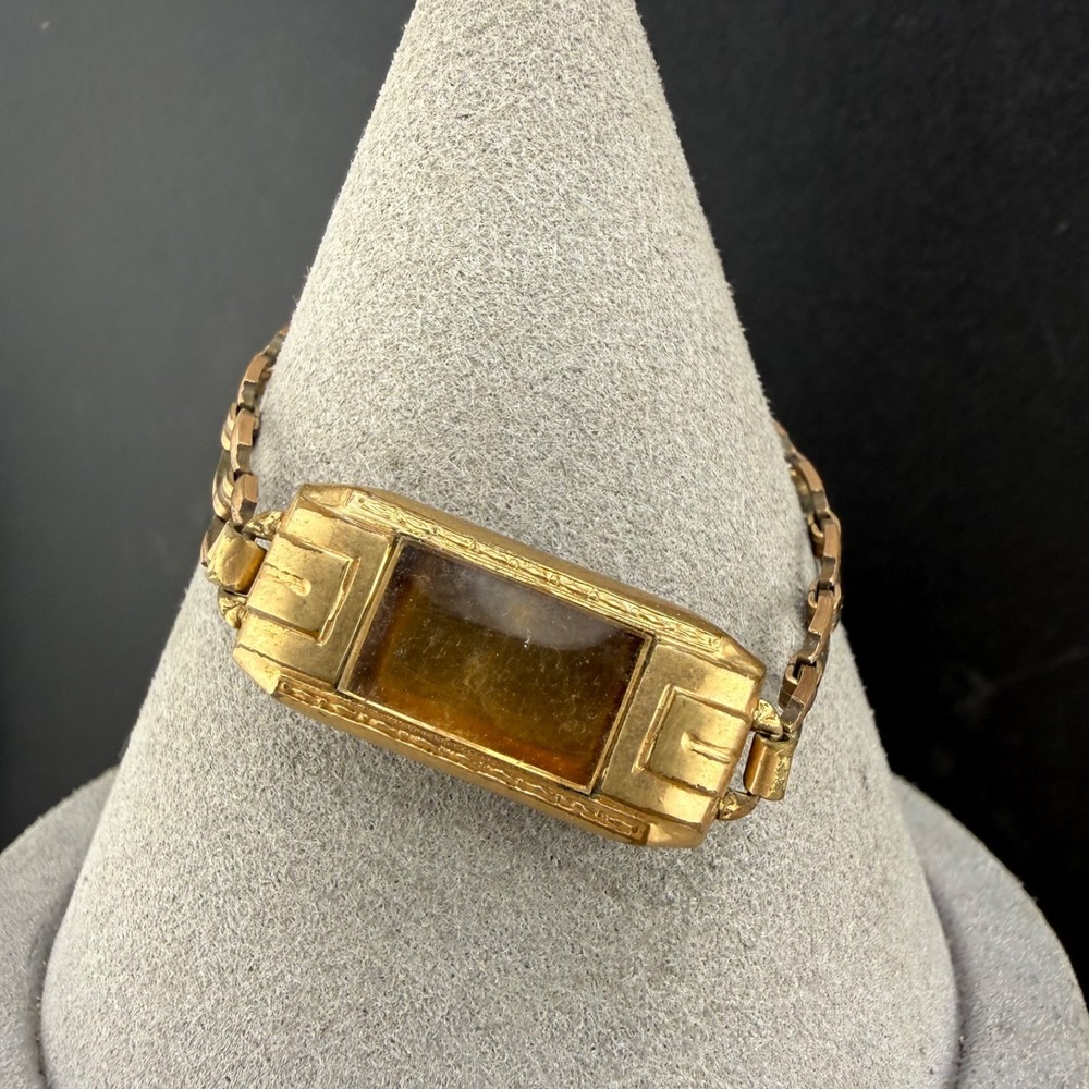 Vintage Signed Repurposed Rolled Gold Plate Watch Bracelet Estate Memory 5.5”